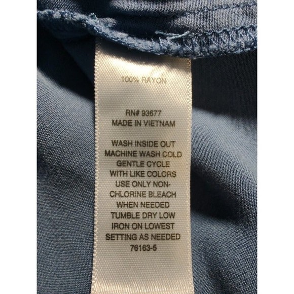 a.n.a. blue sleeveless hi-low tunic style tank top, Women's Size S 100% Rayon - Picture 6 of 6